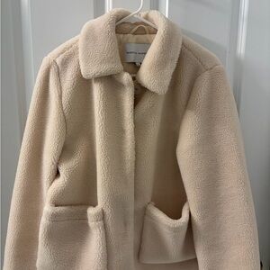 Rebecca Minkoff Beige Teddy Jacket with Front Pockets